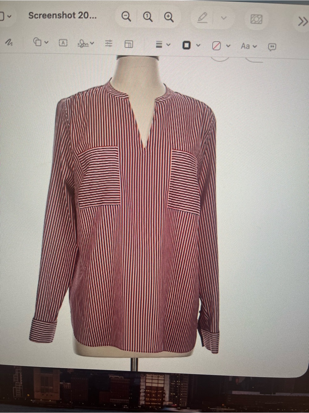 CAbi women’s striped LS blouse, XL